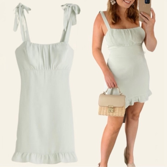 Abercrombie & Fitch Dresses & Skirts - Abercrombie & Fitch Ruffle Mini Dress Babydoll Mint Green Preppy Pastel‎ Size M